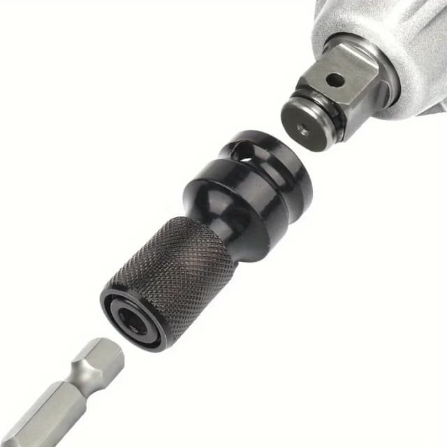 Adaptador de Llave de Impacto a Taladro, Convertidor Hexagonal de 1/2 a 1/4, Extensión de Soporte para Brocas para Llave Eléctrica y Herramientas Eléctricas