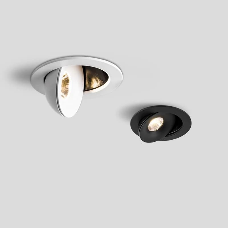 Spot Led Downlight Lámpara empotrable de techo regulable blanco negro interior 360 °   Salón ajustable