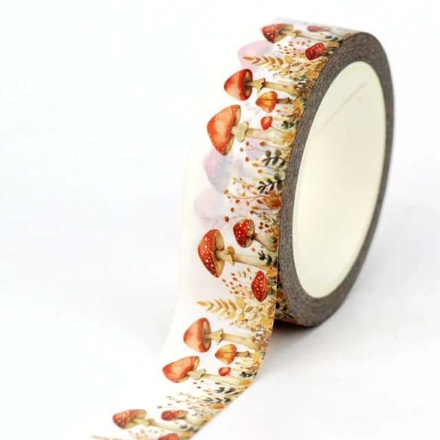 Cinta Washi de hojas de setas de hadas Vintage, decoración de 10M, para álbum de recortes, cinta adhesiva para viaje, papelería bonita, novedad, 1 ud.