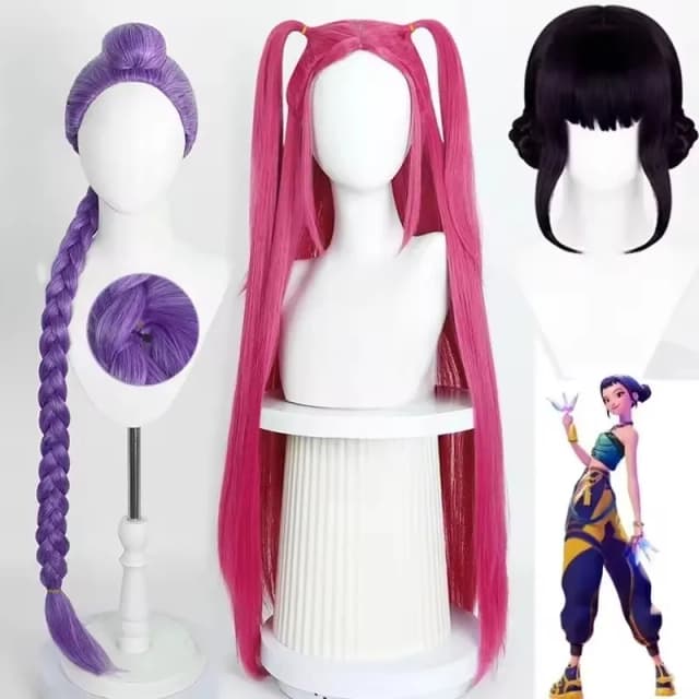 2027 película Kpop niños niñas Cosplay peluca Mira Rumi Zoey cazadores de demonios púrpura negro rojo pelo largo Halloween Cosplay Accesorios