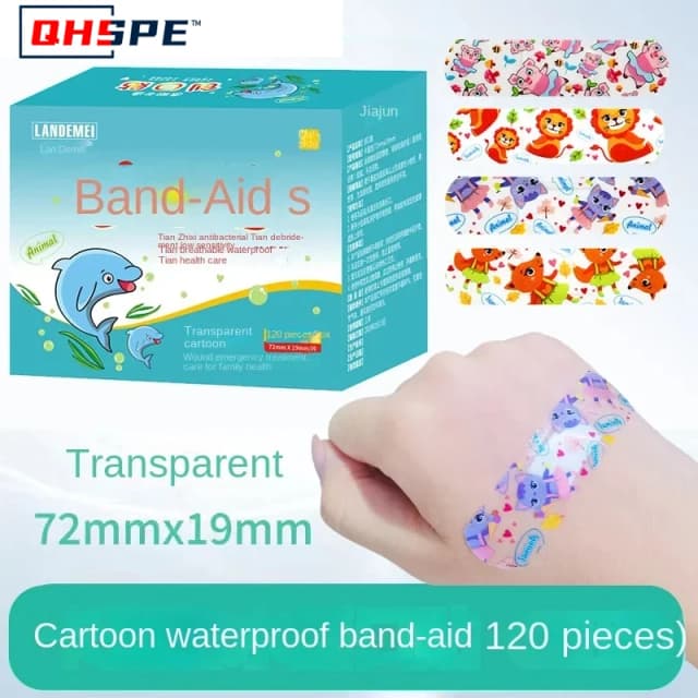 120 unids/caja tirita de dibujos animados lindo Mini niños transpirable transparente impermeable vendaje médico Ok vendajes parche hemostático