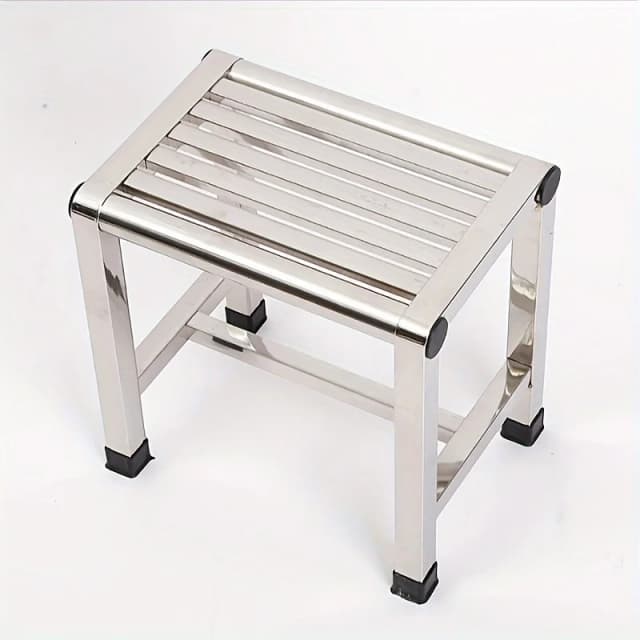Taburete multifuncional de acero inoxidable: taburete duradero, grueso y resistente, ideal para sala de estar, baño, cocina, pasillos