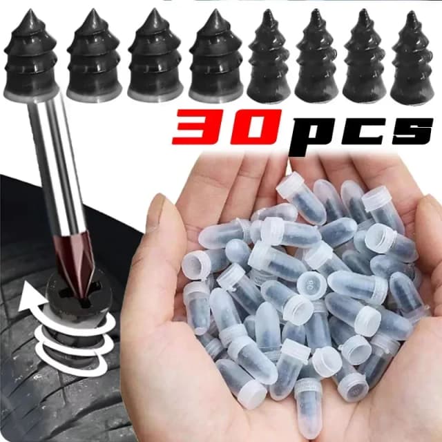 Juego de clavos de goma para reparación de neumáticos de coche, herramientas universales de reparación de pinchazos para coches y motocicletas, camión, bicicleta, Scooter, 10/20/30 Uds.