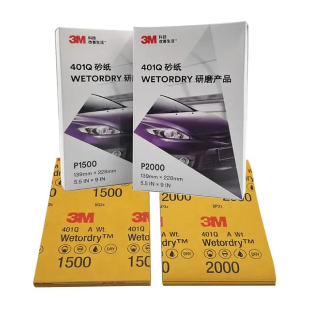 10/20/50/100/200 Uds. Papel de lija de belleza genuino 3M401Q P2000 malla P1500 reparación fina pintura de coche pulido agua arena P1000 P1200