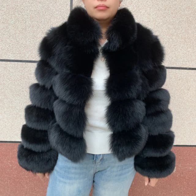 Abrigo de invierno para mujer, 100% abrigo de piel de zorro natural con cremallera, chaleco de piel de zorro, abrigo de piel natural, chaqueta de piel auténtica, chaleco de piel
