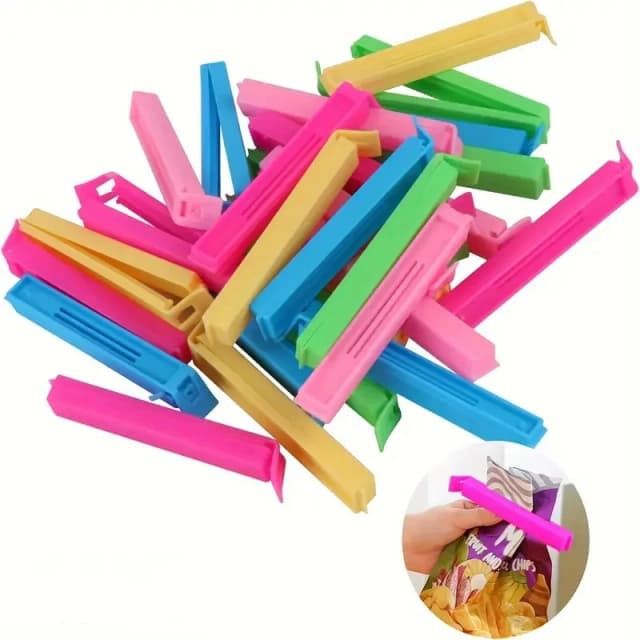 Clips de sellado coloridos a prueba de humedad, abrazadera selladora de bolsas de aperitivos para mantenimiento fresco, para bolsas de plástico, accesorio de cocina reutilizable, 5-30 Uds.