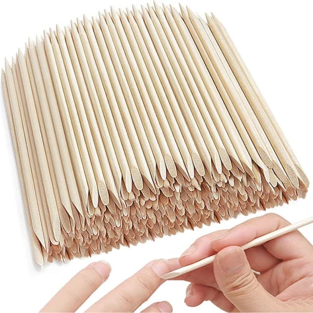 100/50 Uds. Empujador para decoración de uñas, palos de madera naranja, removedor de cutículas, diamantes de imitación, eliminación de puntos, herramientas de cuidado de manicura y pedicura
