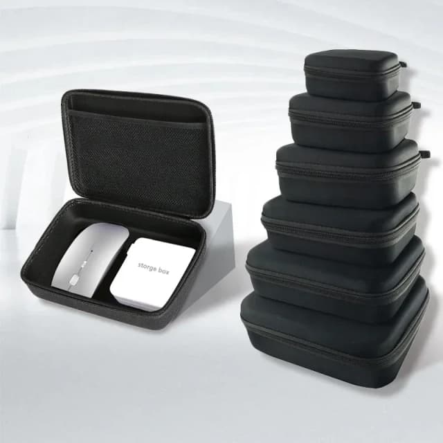 Caja de almacenamiento EVA para viaje, bolsa pequeña con cremallera, estuche protector portátil para herramientas al aire libre, accesorios organizadores de tamaño 6 tipos, 1 ud.