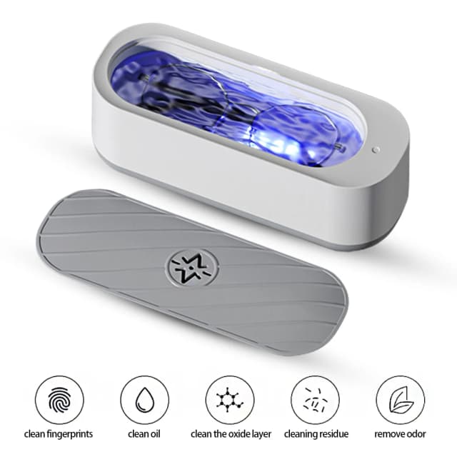 Máquina de Limpieza Ultrasónica, Modo Recargable por USB o Modo de Batería, Limpiador de Alta Frecuencia por Vibración para Joyas y Gafas