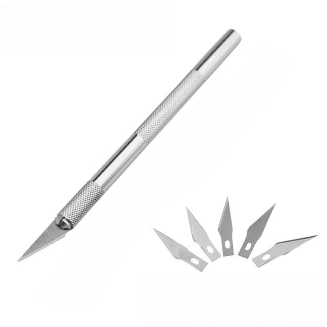 Malathorne-cuchillo cortador de goma para tenis de mesa, mango de aleación de aluminio y 5 cuchillas para cortar láminas de goma, raqueta, herramientas de bricolaje