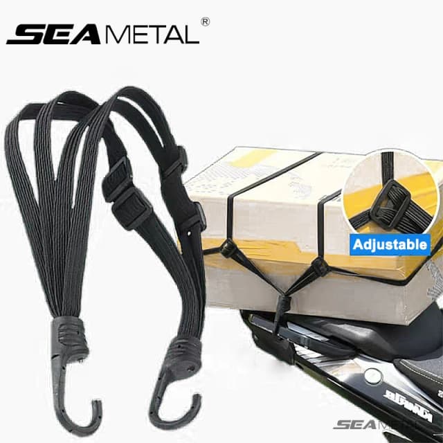 SEAMETAL-tiras para casco de asiento trasero de motocicleta, cuerda elástica, ajuste de correa fija para casco de motocicleta, cuerda fija, correa de productos de 60cm/90cm