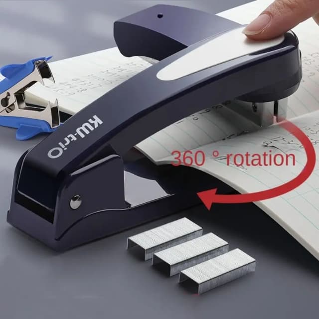 KW-TRIO grapadora rotativa de 360 grados grapadora multifuncional de alta resistencia grapadora larga gruesa sin esfuerzo herramientas de encuadernación de oficina