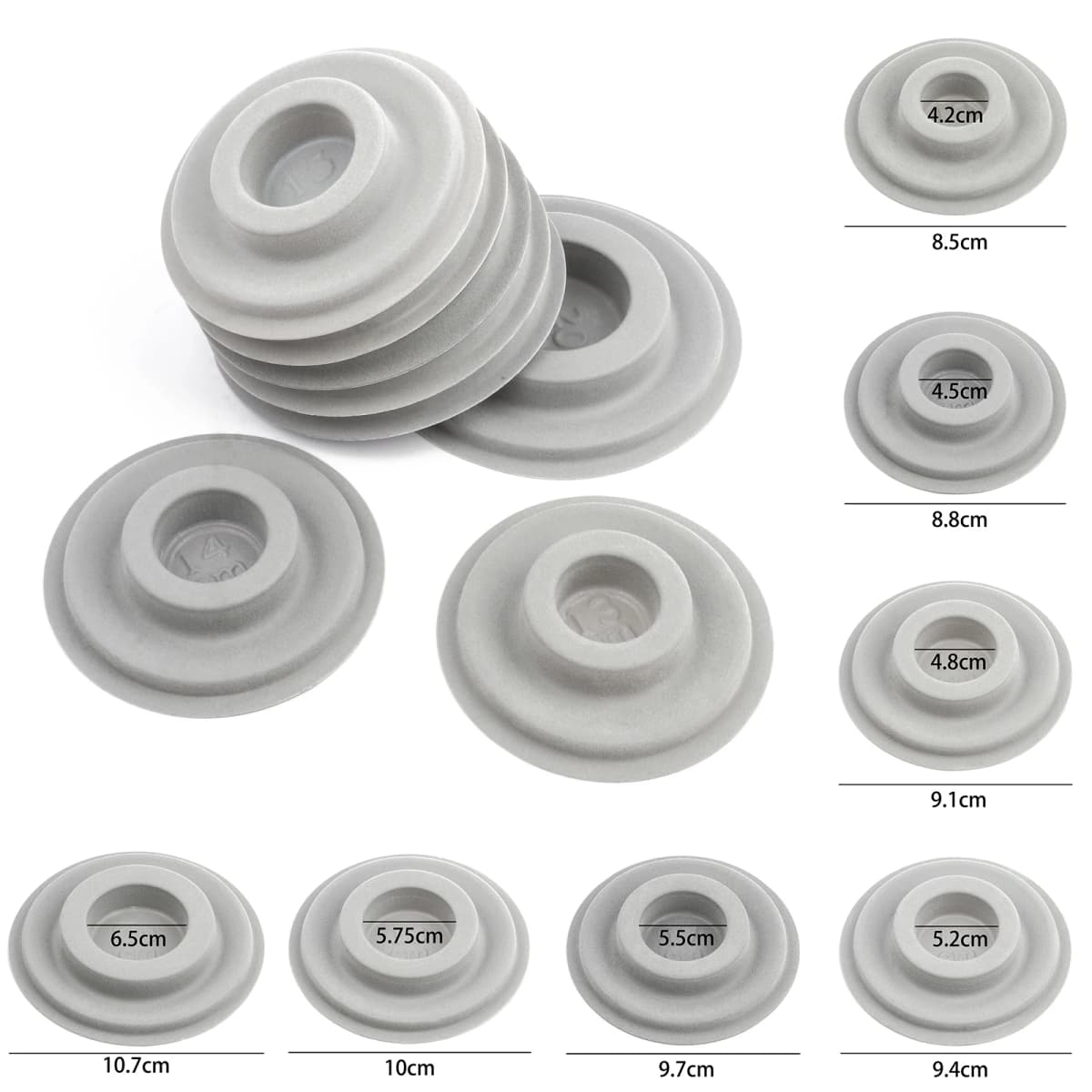 Tablero de cuentas flocadas para pulsera redonda, herramienta de medición gris para fabricación de joyas de 13-20cm, accesorios de pulsera DIY, organizador, 1 Uds.