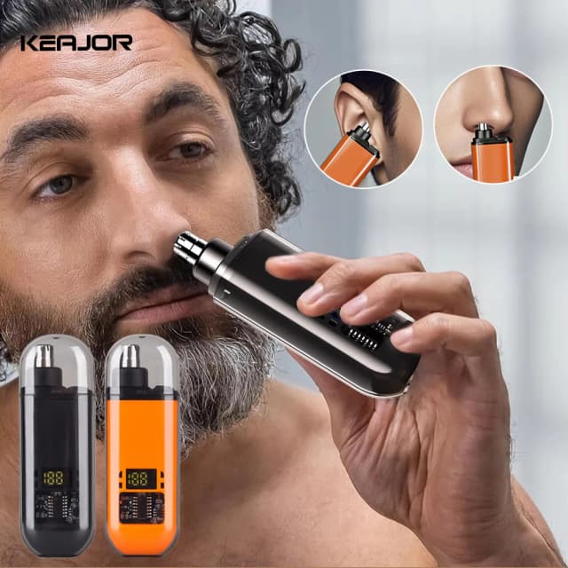 Recortador de pelo de nariz eléctrico recargable, removedor de pelo de nariz para hombres, afeitadora de pelo de cejas, Mini cortadora de pelo de nariz portátil de bolsillo