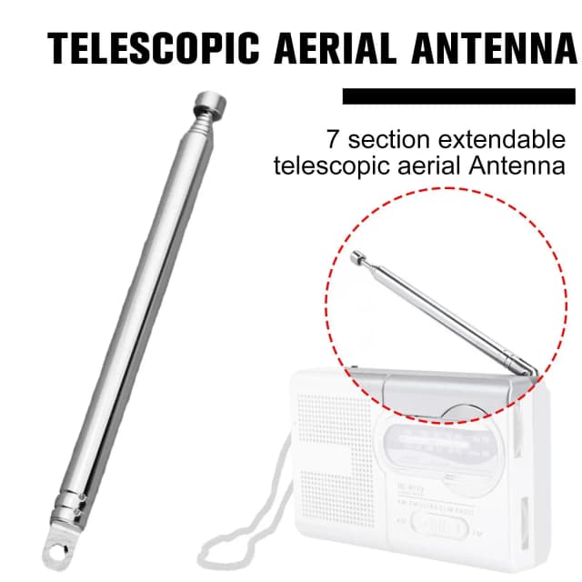 Antena aérea telescópica Universal, repuesto de 7 Secciones de alta gama, Radio de TV DAB AM/FM, 145-740mm, novedad