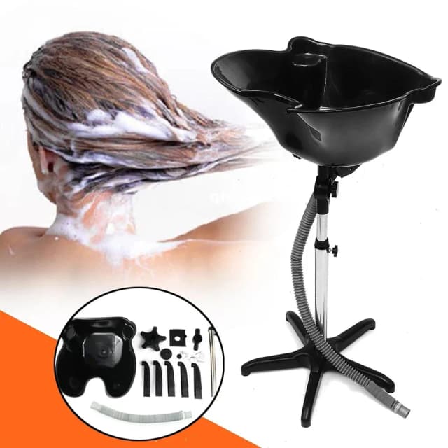 Lavadora ajustable portátil para salón, lavabo de champú profundo, lavabo de baño, horquilla, equipo de belleza, sillas de pedicura, muebles de jardín