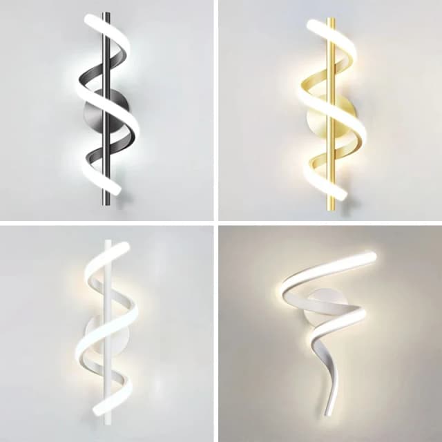 Lámpara de pared LED de lujo, luces decorativas de pared de oro blanco y negro para dormitorio, mesita de noche, sala de estar, pasillo, escaleras, apliques interiores para el hogar