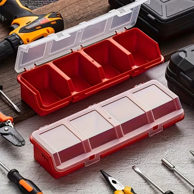 Caja organizadora multicompartimentos para tornillos y piezas pequeñas, herrajes de plástico duraderos y estuche para almacenamiento de joyas, 1 ud./2 uds.