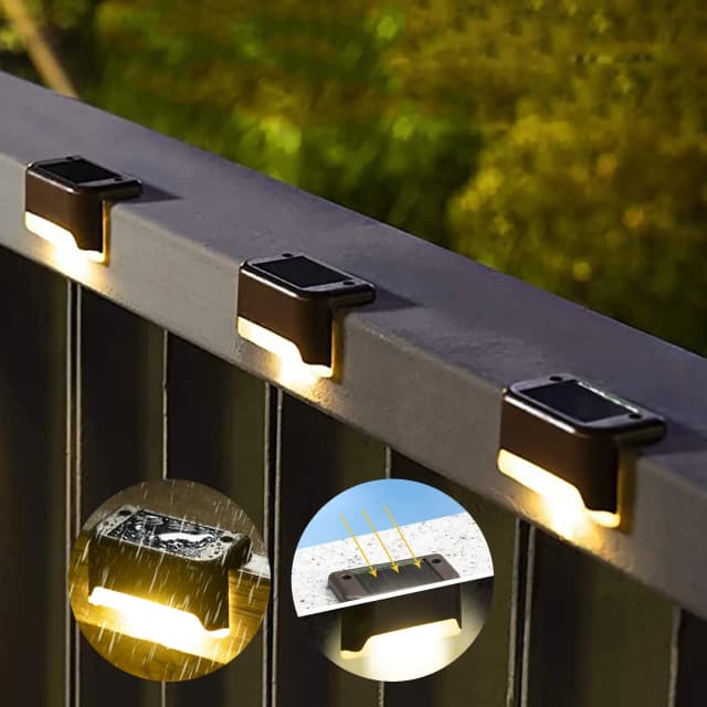 1/4/8/12/Uds luces LED solares luz de jardín al aire libre lámpara de cubierta luz Solar de escaleras lámpara de paso Solar impermeable decoración de jardín y Patio