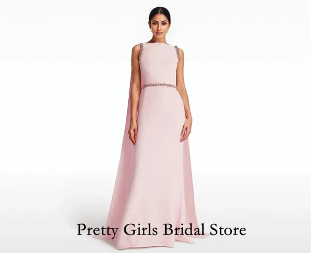 Vestidos de noche con cristales drapeados de estilo árabe Morden, sirena personalizada, formal, sin motivo, hendidura lateral, fiesta de graduación, novia