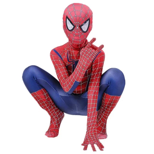 Disfraz de superhéroe de araña para niños, mono de LICRA, disfraces de Halloween, traje para niños, cubierta para la cabeza, conjunto de fiesta de separación