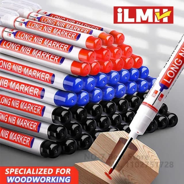 Marcadores de cabeza de punta larga con agujero profundo, 1-40 Uds., 20mm, para bolígrafo perforador de Metal, impermeable, decoración de carpintería para baño, multiusos