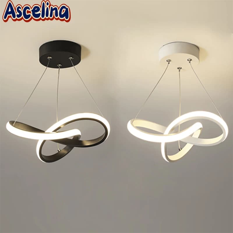 Lámpara colgante de aluminio para entrada, luz LED de línea moderna para sala de estar, restaurante, accesorios de iluminación interior, 24/30cm