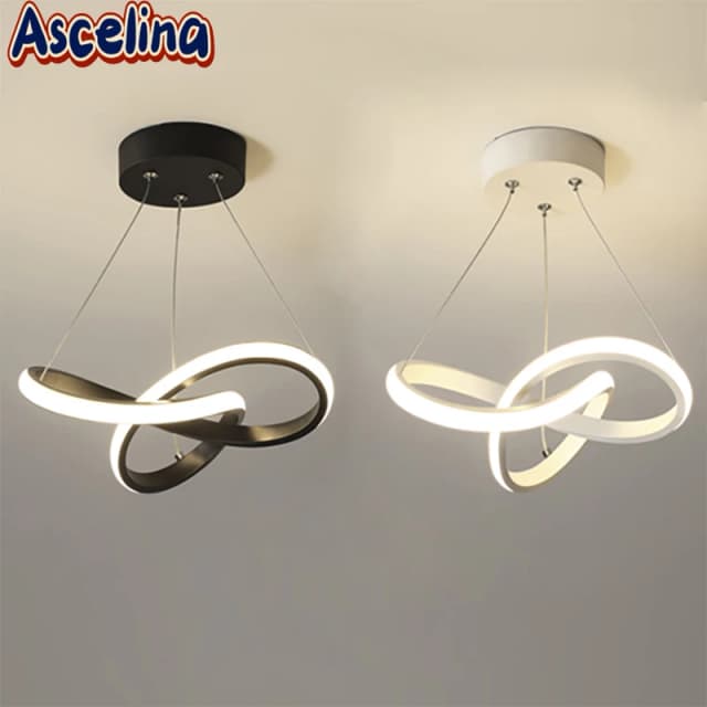 Lámpara colgante de aluminio para entrada, luz LED de línea moderna para sala de estar, restaurante, accesorios de iluminación interior, 24/30cm