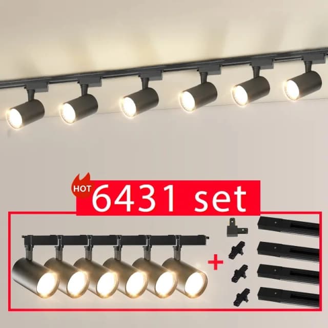 Led Track Light  Whole Set Ceiling Track Lamp Sistema de iluminación Led COB para tienda de ropa, lampara riel, luz escalera, lámpara de techo para sala de estar y hogar,led escalera,  220V, 20/30/40W