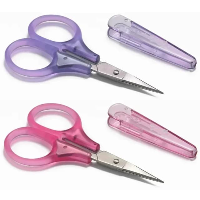 Tijeras de Precisión Compactas, 1 Pieza, Cuchillas Afiladas de Acero Inoxidable con Tapa Protectora, Aprobadas por la TSA para Viajes y Papelería