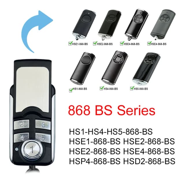HORMANN BS 868MHz HSE4 HSE1 HSE2 HS1 HS4 HS5 HSS4 HSP4 HSD2 Control remoto de garaje para puerta 868,3MHz comandos de abridor de puerta de garaje