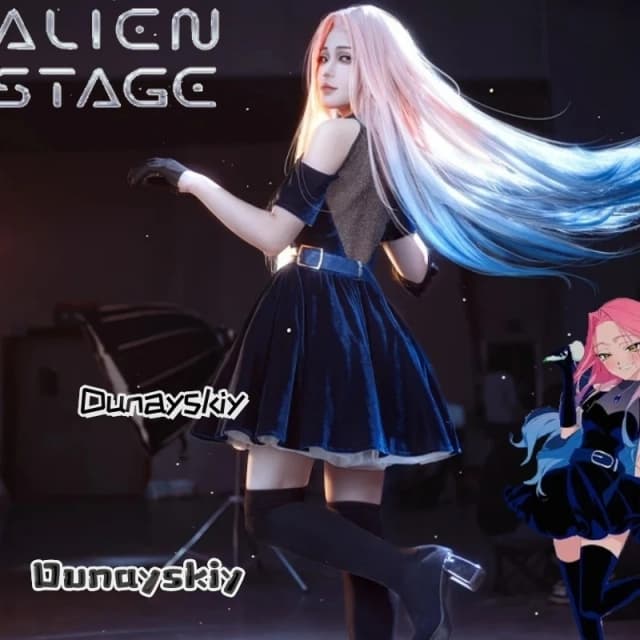 Vestido de Cosplay de Anime ALIEN STAGE Mizi, disfraz de escenario IDOL, ropa de actuación, vestido de noche de Halloween para mujer, traje de fiesta