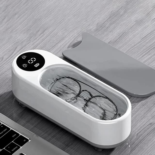 1 máquina limpiadora de gafas ultrasónica de alta frecuencia: Control inalámbrico, limpieza multiusos para gafas y accesorios