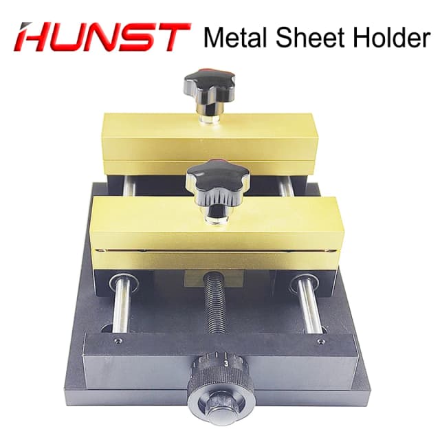 Soporte de hoja de Metal HUNST, soporte fijo de estacionamiento de marcado, accesorio de Metal para máquina de grabado láser de fibra, corte de tarjetas
