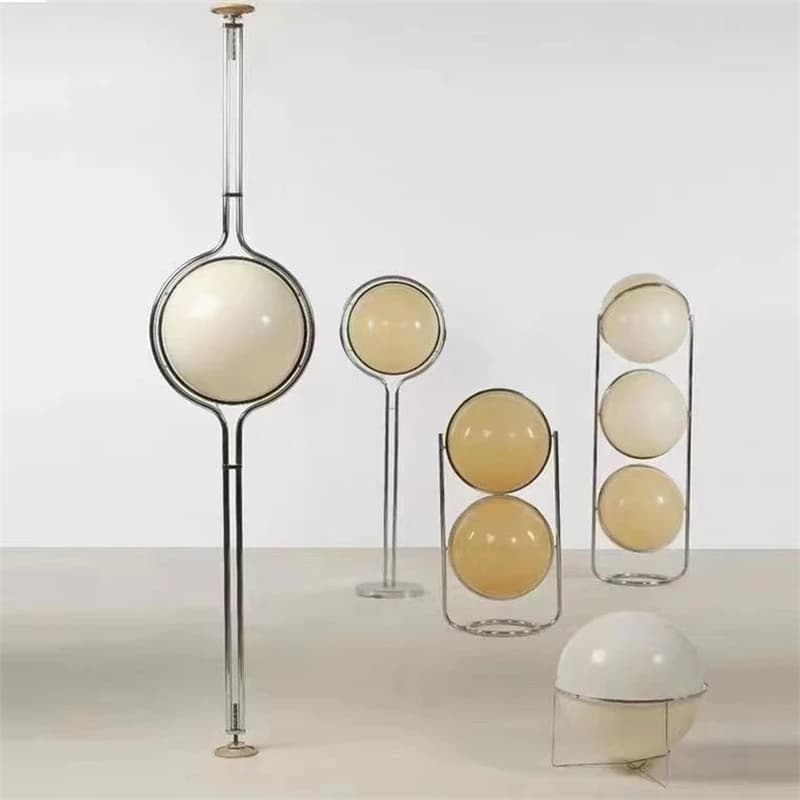 Lámpara de escritorio E27 creativa, luz LED cromada de Metal para sala de estar, habitación de Hotel, luces de bola acrílicas blancas, lámpara de pie artística Art Deco para el hogar, 2024