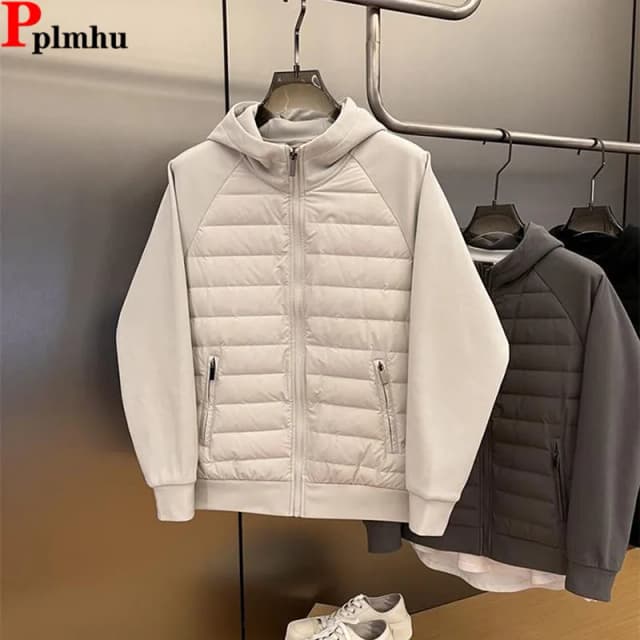 Chaquetas acolchadas de algodón ligero para mujer, Tops con capucha y cremallera, Chaqueta suelta informal, Casacos coreanos, sudadera cálida, Abrigos de invierno