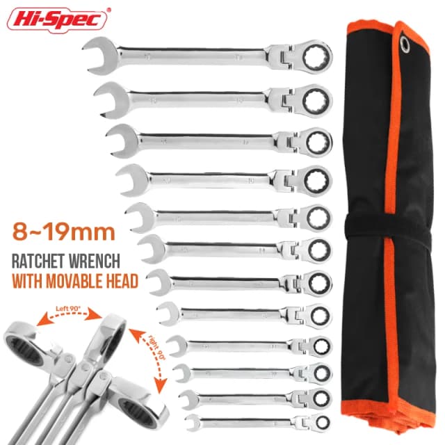 Juego de llaves de trinquete de torsión ajustables de alta especificación, llave Universal de 8-19Mm para reparaciones de bicicletas y motocicletas, Kit de herramientas mecánicas