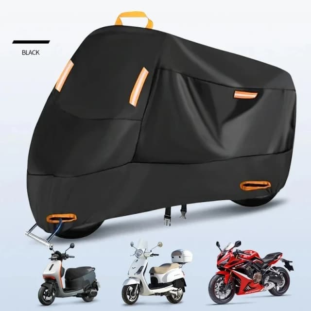 Cubierta para motocicleta al aire libre, lona de poliéster gruesa impermeable, cubierta protectora UV para Scooter para motocicletas