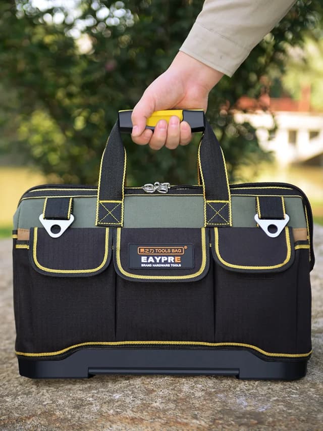 Bolsa de herramientas impermeable, bolsa de herramientas de gran capacidad, fondo de tela inferior de plástico, 13/16/18/20