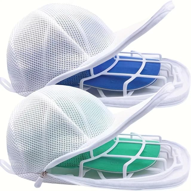 Jaula de limpieza para sombreros para lavadoras, limpiador de sombreros con bolsa de malla. Bolsas o perchas para sombreros se pueden comprar por separado.