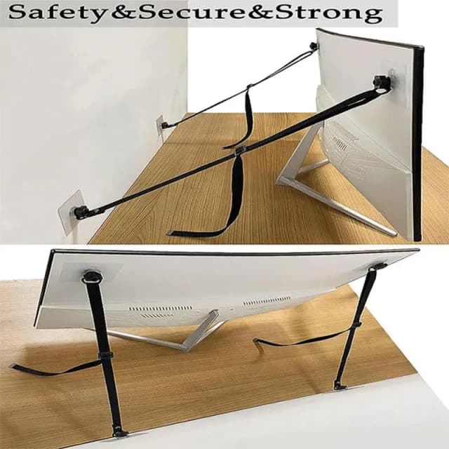 Cinturón de seguridad para TV, correa sísmica para pantalla, ancla para muebles con inclinación ajustable a prueba de golpes, adecuado para gabinetes o escritorios de TV, 2 uds.