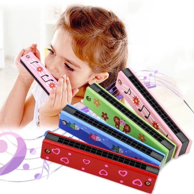 Armónica de madera para niños, juguetes de instrumentos musicales, ayuda para la enseñanza de la música, rompecabezas, Educación Temprana, guardería, principiantes, TMZ