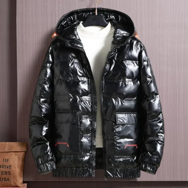 Chaqueta de invierno para hombre, chaqueta de gran tamaño con capucha, Parka cálida brillante acolchada, color negro, talla Extra grande 7xl 9XL 10XL grande, 2024