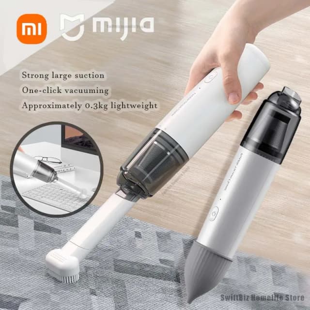 Xiaomi MIJIA-aspiradora eléctrica para coche, portátil, de alta potencia, inalámbrica, potente eliminador de polvo y limpieza profunda