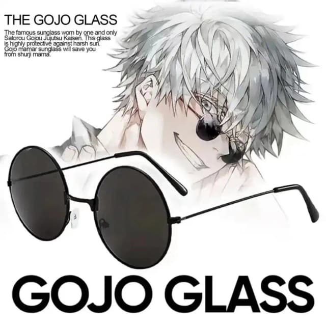 Gojo Satoru gafas Anime Jujutsu Kaisen Gojo Satoru Cosplay gafas negras gafas de sol de alta calidad fiesta hombres mujeres Prop