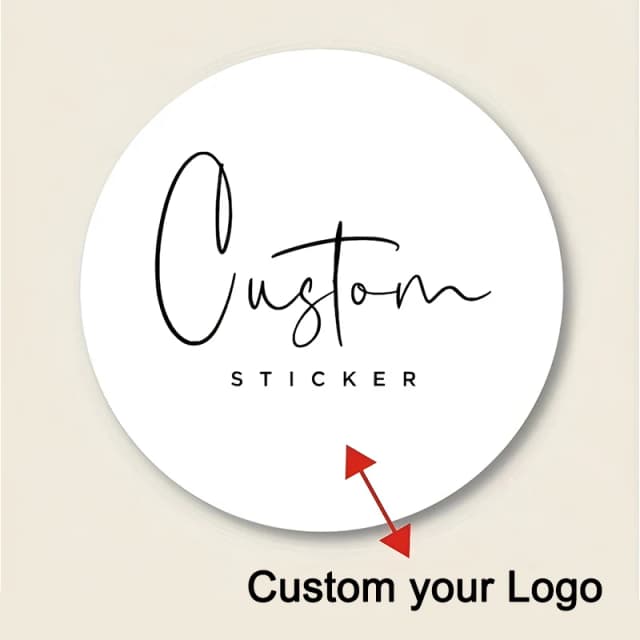 Pegatinas fotográficas personalizables con logotipos multicolores: etiquetas duraderas impermeables para eventos promocionales y regalos corporativos