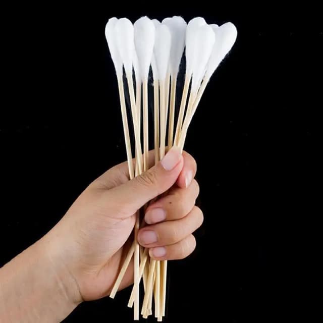 500 Uds. Hisopos de algodón de 15cm palos de madera aplicador con punta de algodón hisopos de algodón desechables de mango largo para limpieza diaria uso doméstico