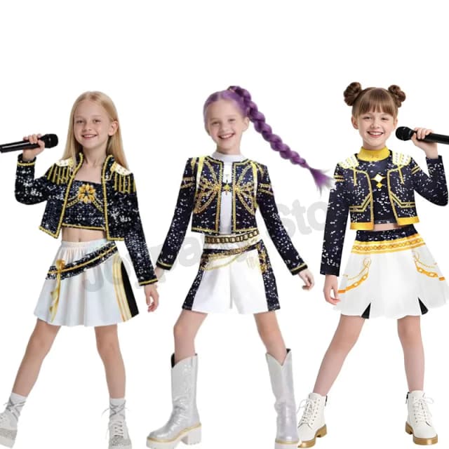 Película de Anime niños Kpop Demon Hunter Cosplay Rumi Zoey Mira Cosplay traje ropa KPop Rumi Zoey Cosplay disfraz estampado 3D
