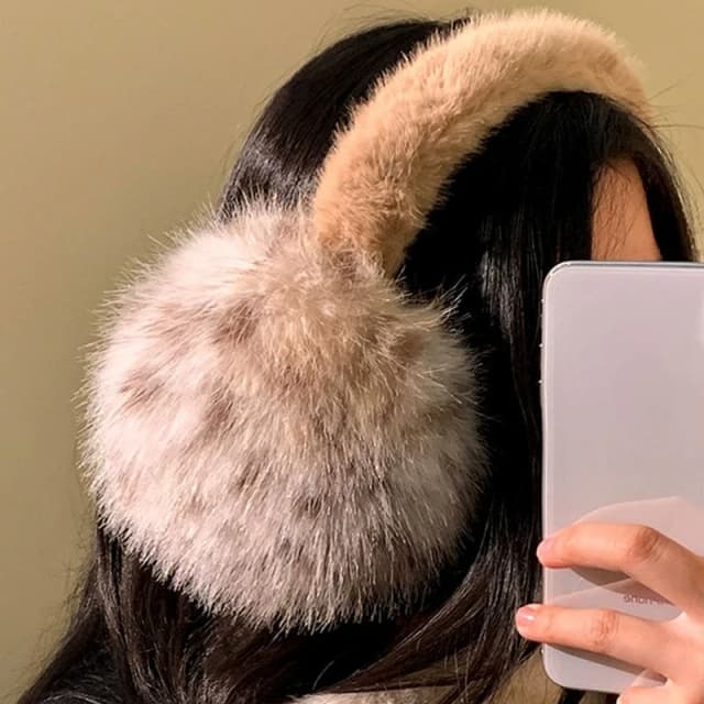 Orejeras Y2k de piel sintética de leopardo plegadas para invierno, orejeras anticongelantes gruesas y cálidas para mujer, protección contra el frío para exteriores, orejeras para las orejas