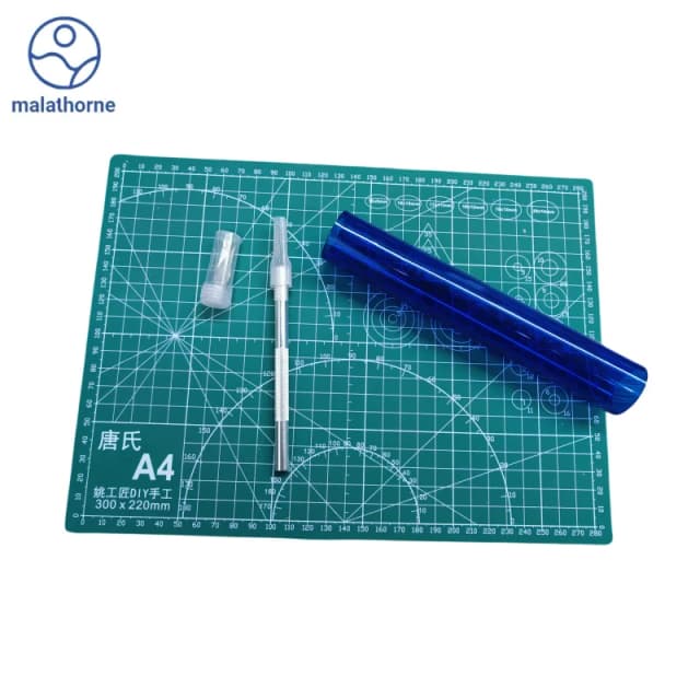Tabla de cortar de goma para tenis de mesa, tubo de rodillo de PVC, cuchillo y cuchillas de corte de aleación de aluminio, Kit de herramientas de bricolaje para raqueta de tenis de mesa